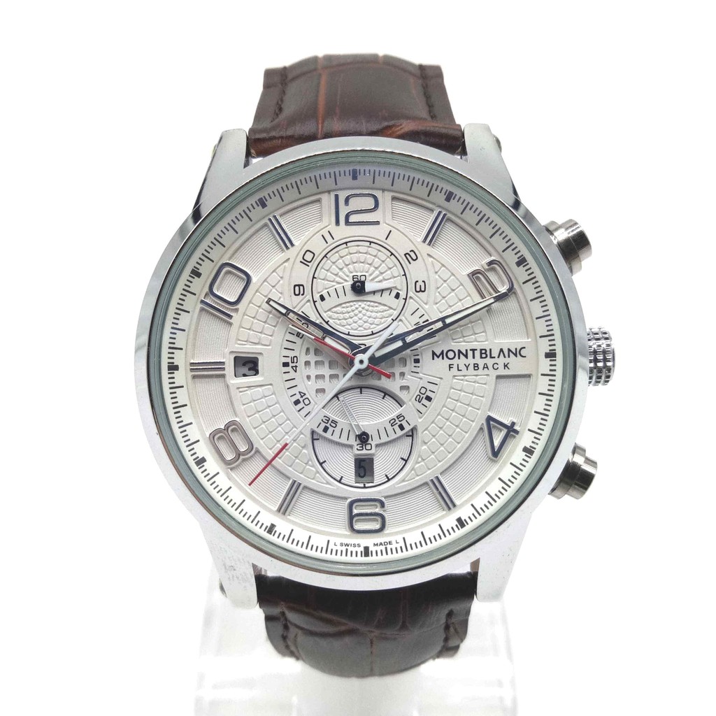 HOTS LIST PRODUK JAM TANGAN ARLOJI PRIA AUTOMATIC OTOMATIS MONT BLANC FLYBACK STAINLESS