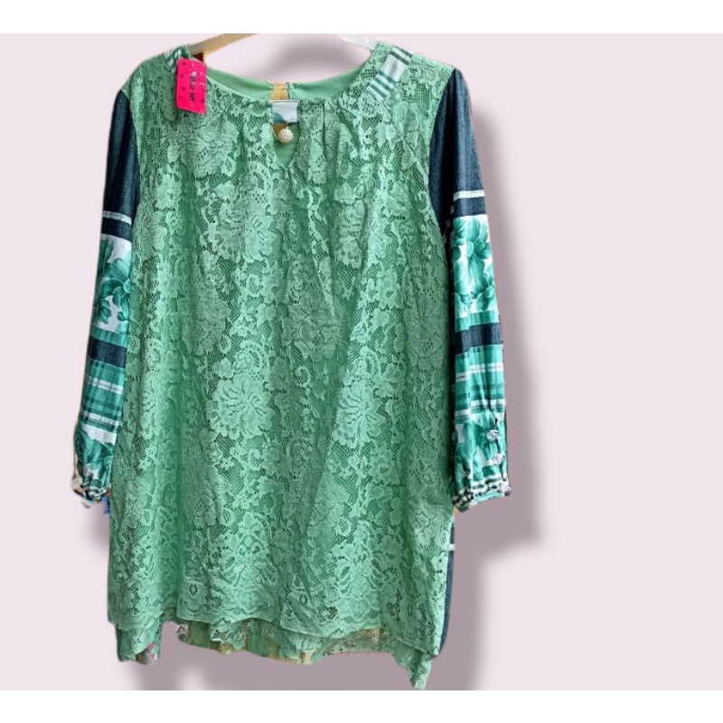 atasan brukat brokat mix jersey jumbo LD 120cm