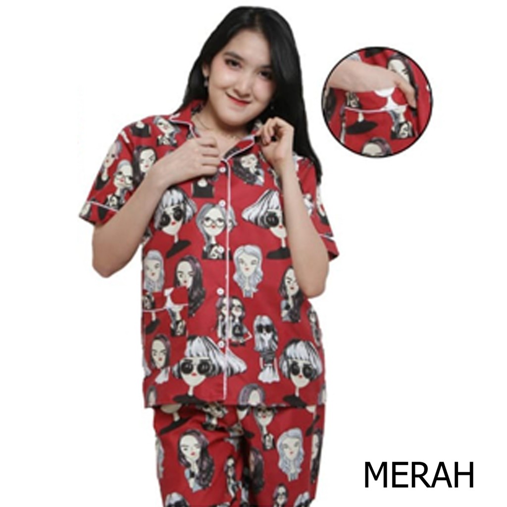 BESS - Piyama CP / Stelan Baju Tidur Murah / Corak RETRO