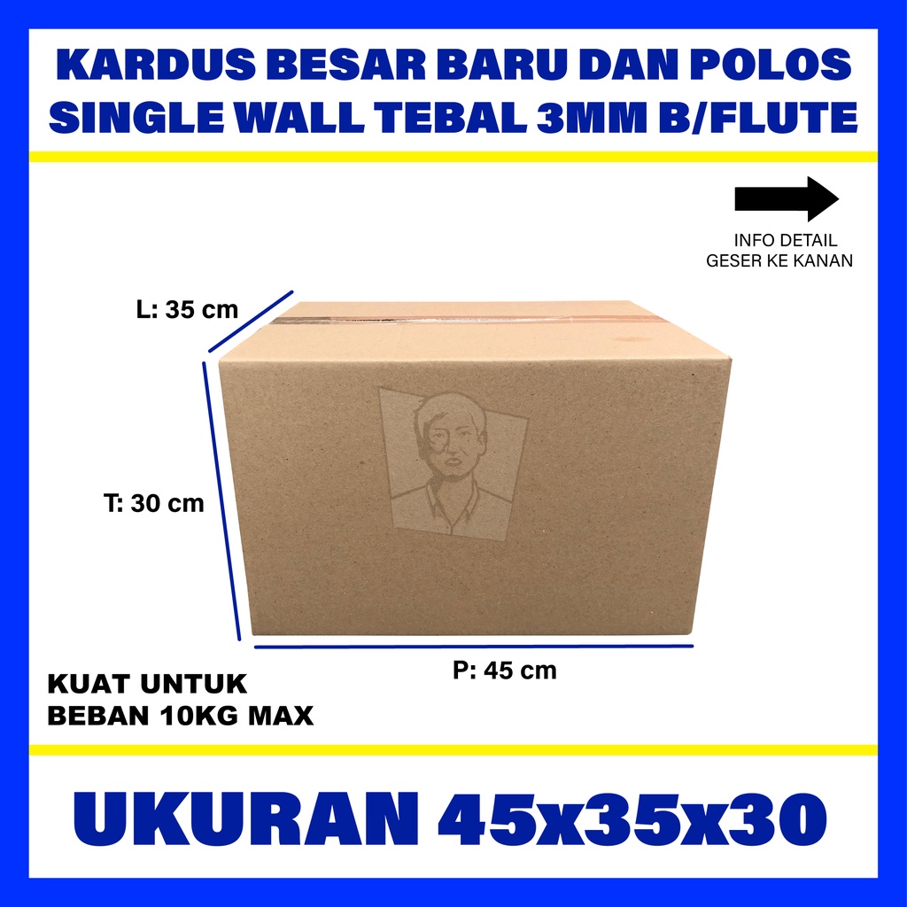 Kardus Box Karton Polos Murah UK 45x35x30 | Shopee Indonesia