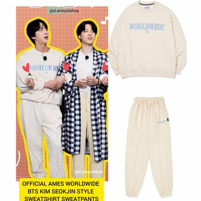 Promo Po Official Ames Worldwide Bts Kim Seok Jin Style Sweatshirt Sweatpant