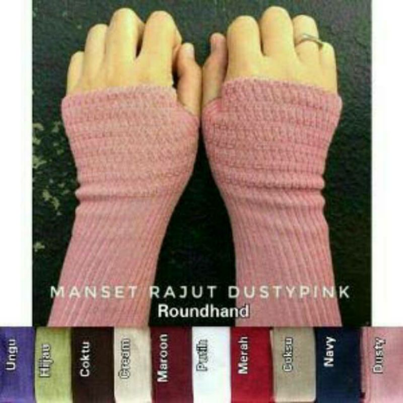 [HUSNA COLLECTION] Manset Rajut / Handsock Rajut Polos Ecer