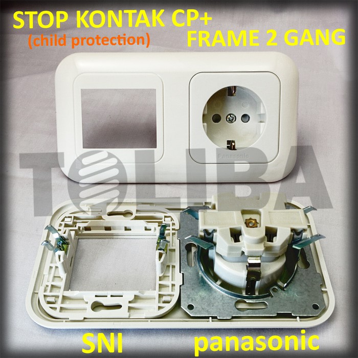 stopkontak stop kontak cp plus frame 2 gang panasonic wejp11212-7 SNI