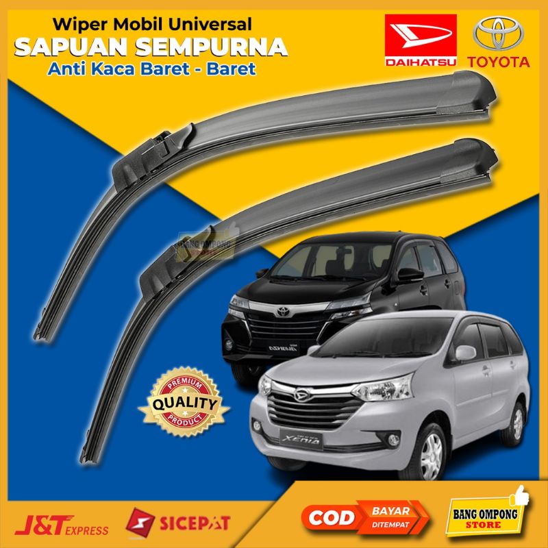 Wiper Kaca Mobil Frameless Universal 2 Pcs Wiper Avanza Xenia Wifer Avanza Karet Wiper