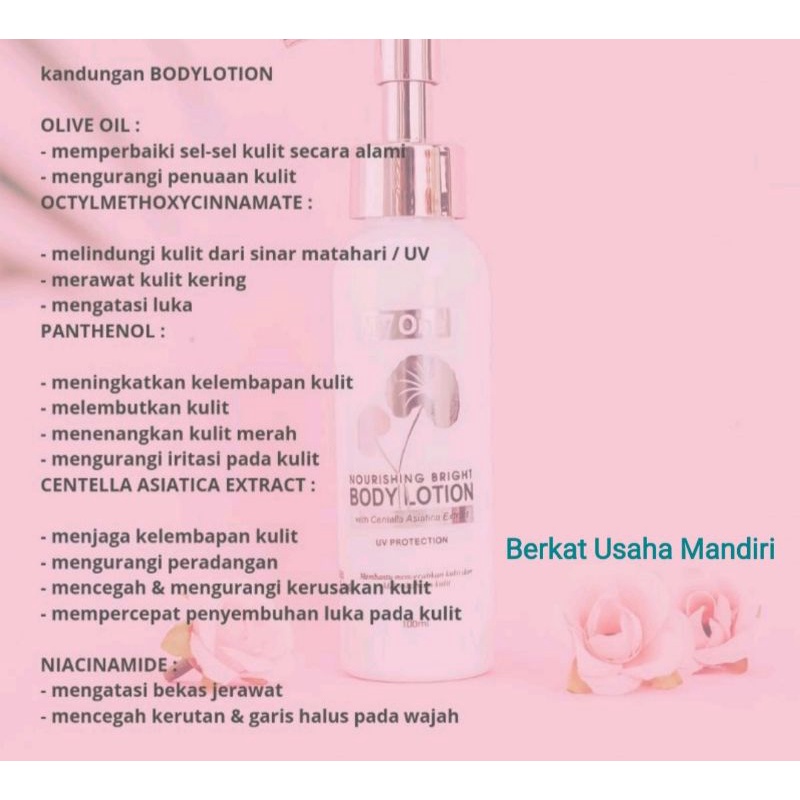 MyOne BodyLotion Parfume Whitening 100ml BPOM &amp; Original  Terlaris (Sekali Pakai kulit langsung cerah,bersih &amp; Wangi)