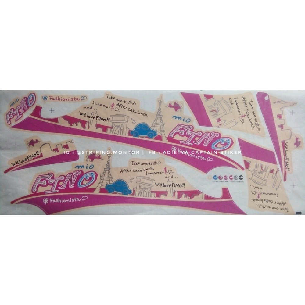 Stiker Lis Striping Sticker Variasi Mio Fino Karbu - Paris Pink