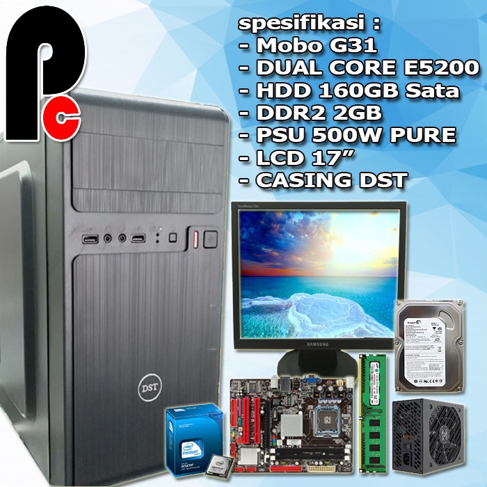 PC Rakitan Build Up Dekstop Samsung i3 WIndows ORI Set MONITOR NEW