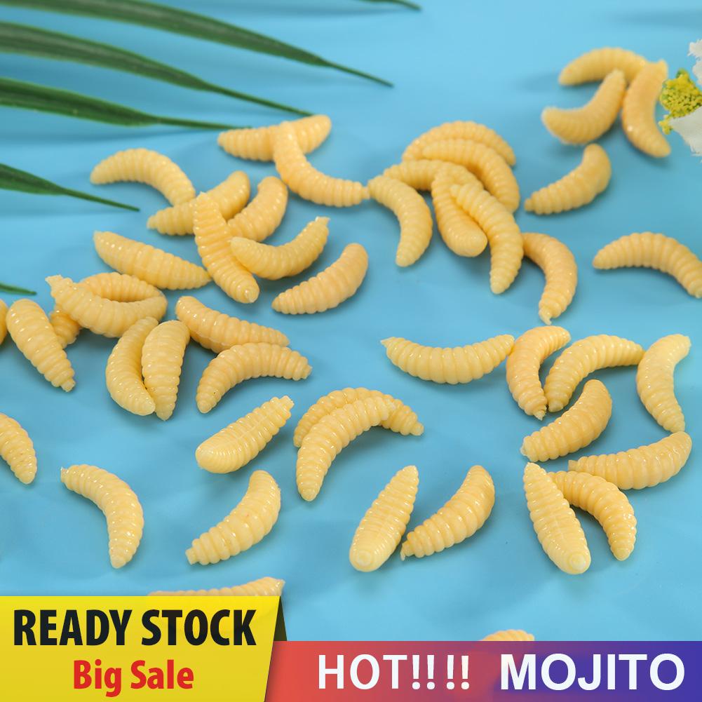 50pcs Umpan Pancing Bentuk Udang Belatung Bahan Plastik Lembut Ukuran 2cm