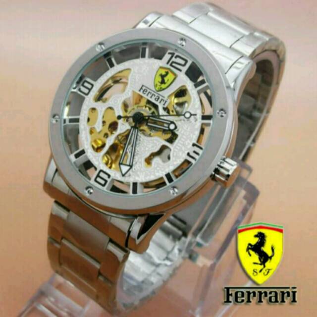 Jam Tangan Pria Elegant Exclusive Ferrari Master Premium Watch Silver