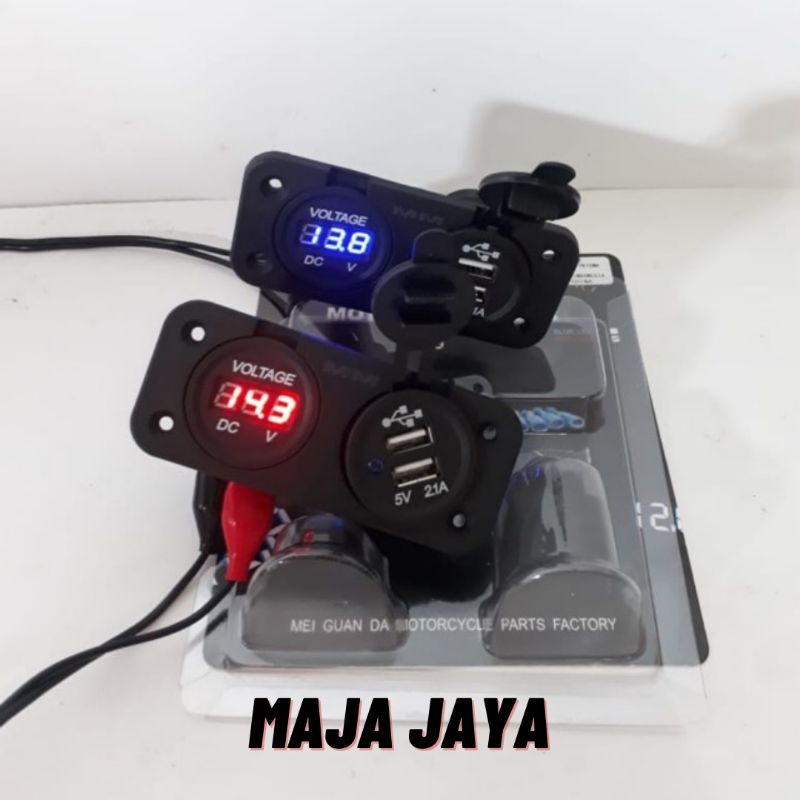 Voltmeter + charger hp nmax double usb