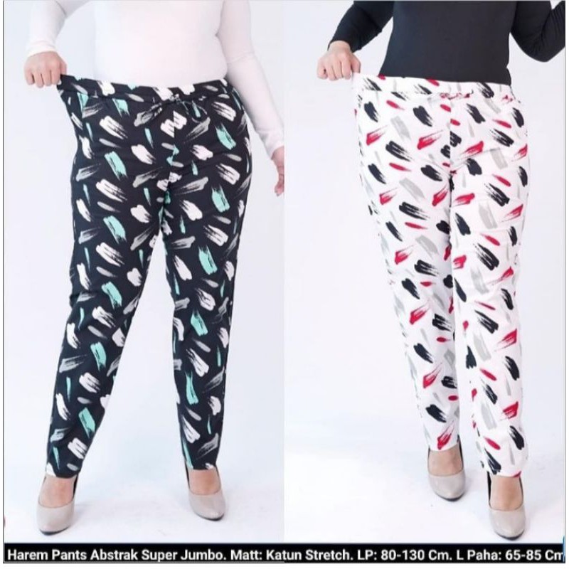Celana Harem Pants katun Motif abstrak big size. Celana katun motif Jumbo.Harem Pants jumbo termurah