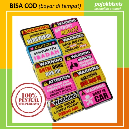 10 PCS STIKER MOTOR MOBIL / STICKER TULISAN UNIK LUCU / STIKER MOTOR KEREN