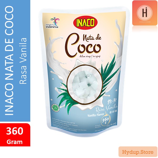 

Inaco Nata De Coco Standpouch Biru Rasa Vanila 360 Gram