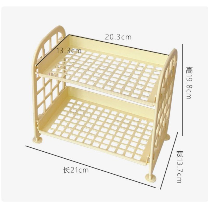 Organizer rak meja plastik - 2 tinkgkat - aesthetic Rak Susun Mini 2 Tingkat Tempat Penyimpanan