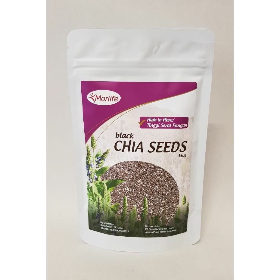 

Morlife Black Chia Seeds 150gr / Gluten Free / MPASI / Biji Chia