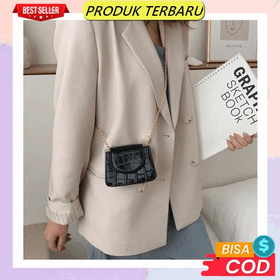 Tas Selempang Slingbag Wanita Cewek Cantik Oriloosen Petak Banyak Ruang Kantong Simpel Santai Jalan 