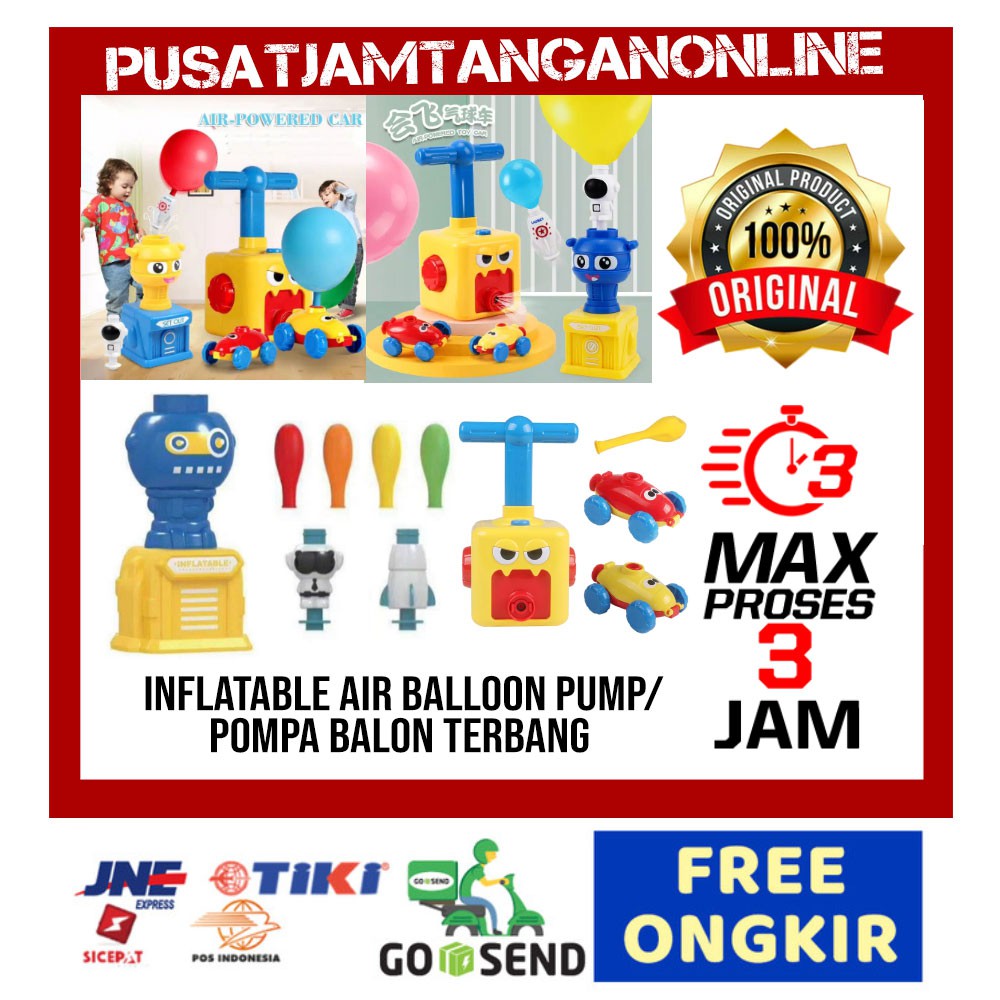 READY Mainan  anak pompa balon  mobil  bisa terbang push 