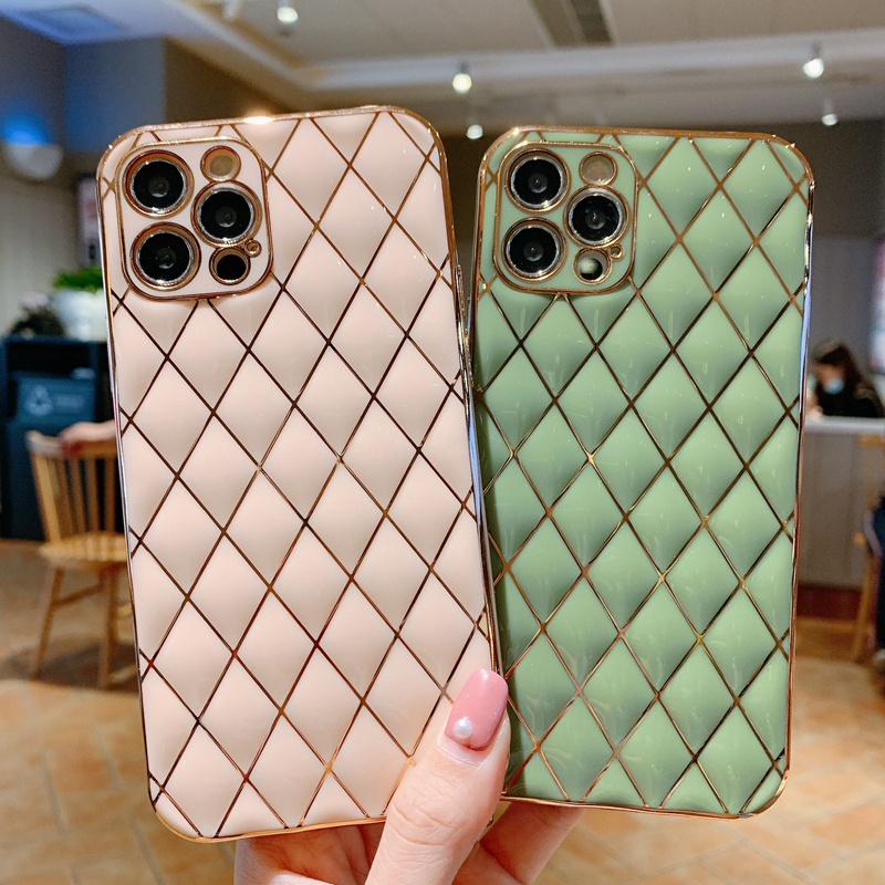 Soft Case Pelindung Jatuh Bahan Mesh Electroplated Untuk Iphone 12 Pro Max 12mini 11pro Max Xs Max Xr 7 8 Se 2020