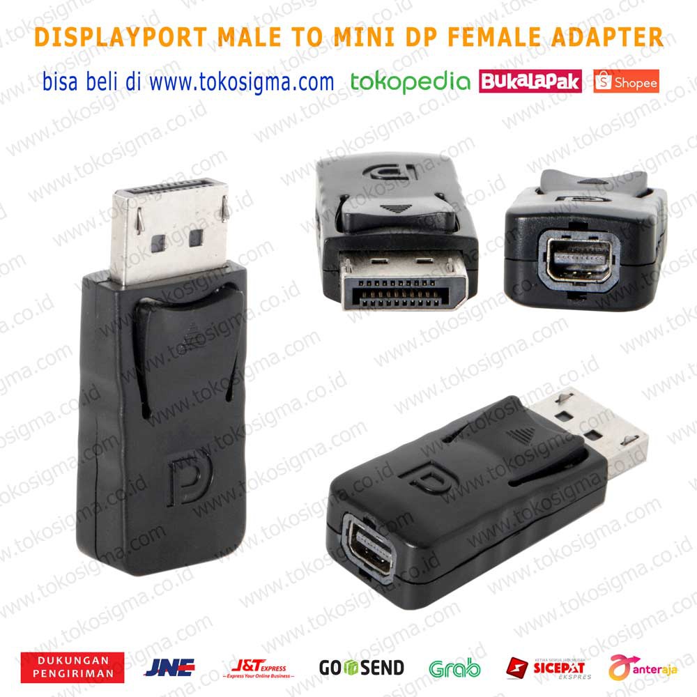 DISPLAYPORT M TO MINI DP F ADAPTER - DP Male - mini Displayport Female