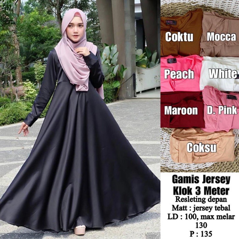 Gamis Jersey Ballon Klok 3Meter