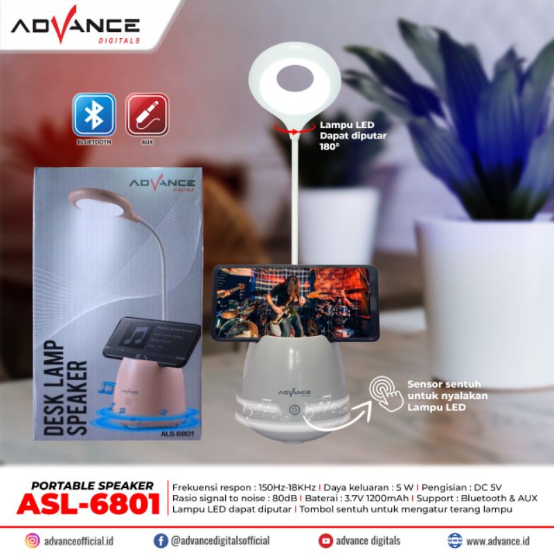 Pertable Speaker dgn Lampu Hias Touchscreen Advance ALS 6802 / Lampu Sentuh Unik Advance ALS 6802