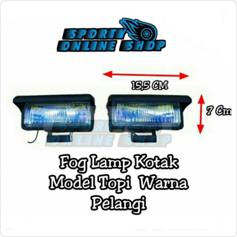 Fog Lamp Kotak Kaca Pelangi 620 Pake Tutup