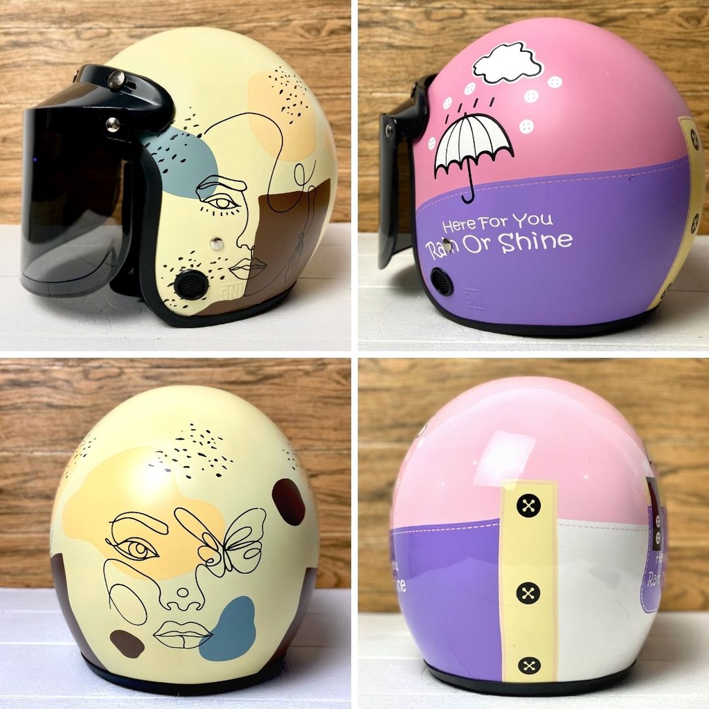 Helm Bogo Retro Dewasa Aesthetic Kekinian SNI Terbaru