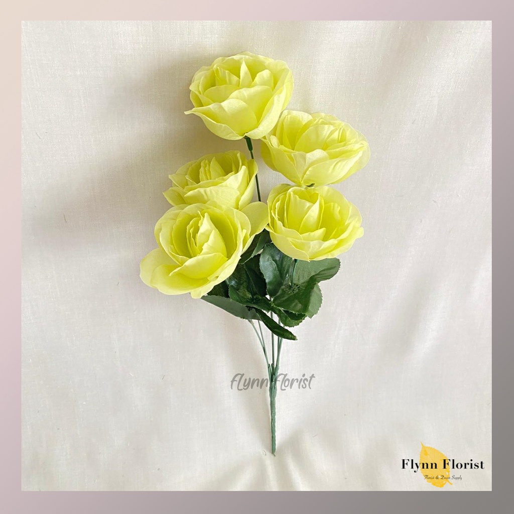 Bunga Mawar Rose Mangkok X5 (satuan) Bunga Artificial / Bunga Plastik / Bunga Dekorasi / Pernikahan-2