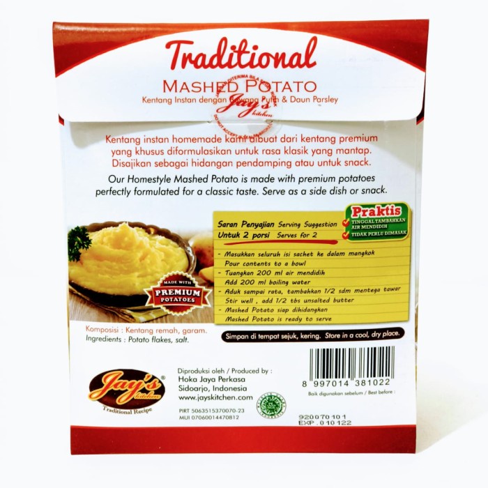 

Ds501D0 Jays Mashed Potato Traditional 45 Gram Gr0B1