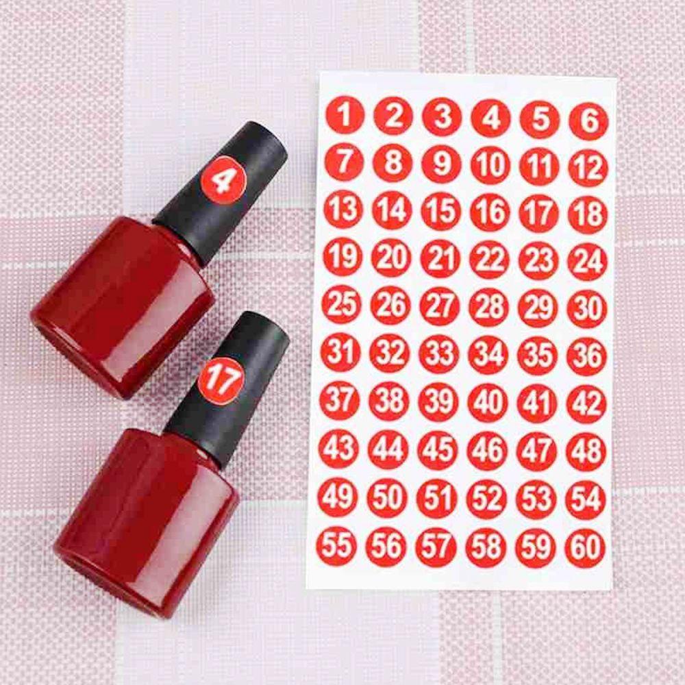 Agustina Number Tag Sticker 1-300 Restoran DIY Sortir Stiker Lipstik Warna Membedakan Gaya Barbershop Manicure store Number Label Stickers