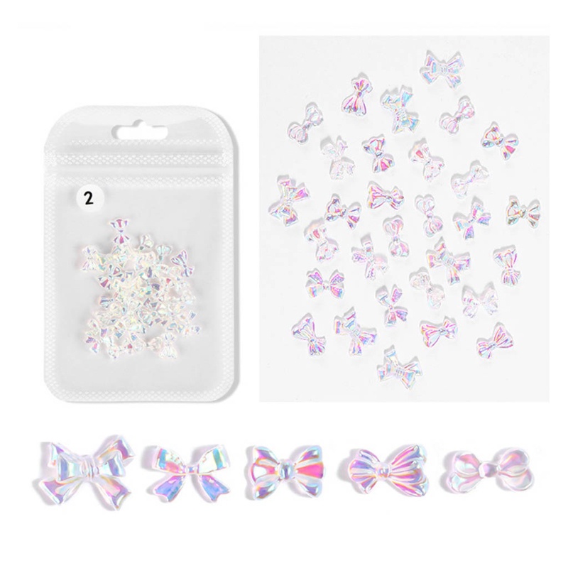 Siy 30pcs Pita Kupukupu 3d Bahan Resin Untuk Dekorasi Nail Art Charms