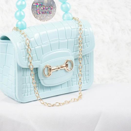 TAS JELLY GLOSSY MINI CROCO MAGNET | TAS JELLY MUTIARA - Merah