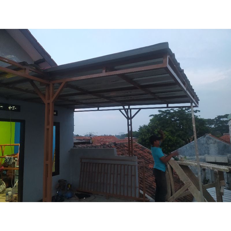 kanopi minimalis / kanopi hollow galvanis / kanopi atap spandek