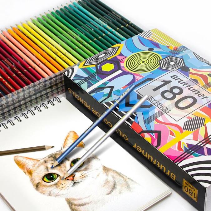 

PERALATAN MENGGAMBAR PENSIL WARNA BRUTFUNER PAINTING OIL PENCIL ARTIST COLOR PENCIL SET 180