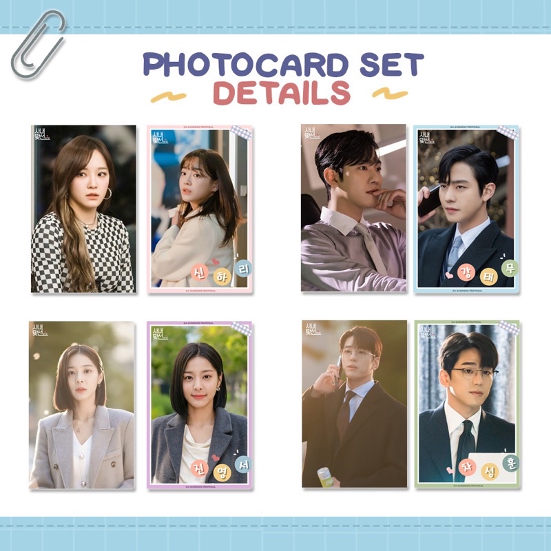 BUSINESS PROPOSAL MERCH THE OFFICE BLIND DATE PAKET LENGKAP FANKIT MERCHANDISE AHN HYOSEOP KANG TAEMU SEJEONG SHIN HARI MINGUE SEO INAH DRAKOR DRAMA KOREAN KOREA