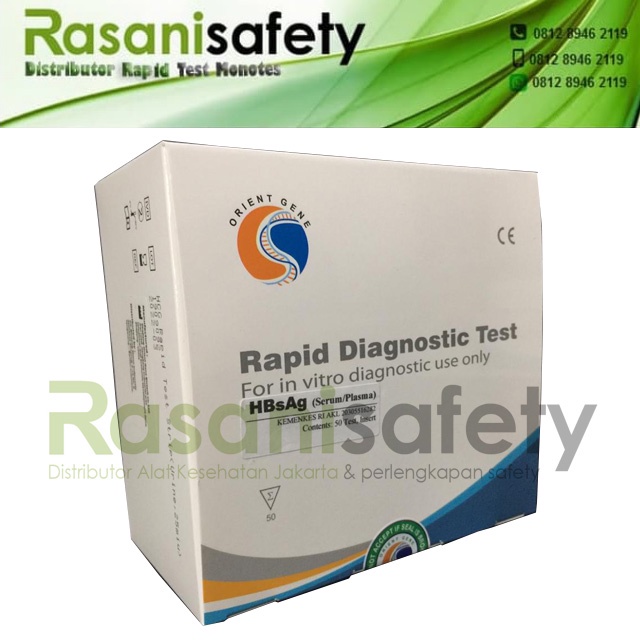 HBSAG Strip/Test Strips  Hepatitis B/Tes Hepatitis B Stik Merk Orient Gene Isi 50