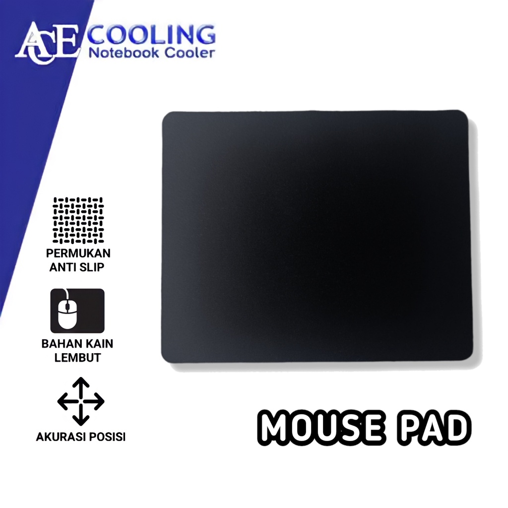 Mousepad Hitam Polos High Quality NoBrand