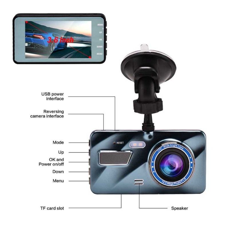 Car DVR Kamera Mobil 1080P 4 Inch Screen Rear View Camera - H94