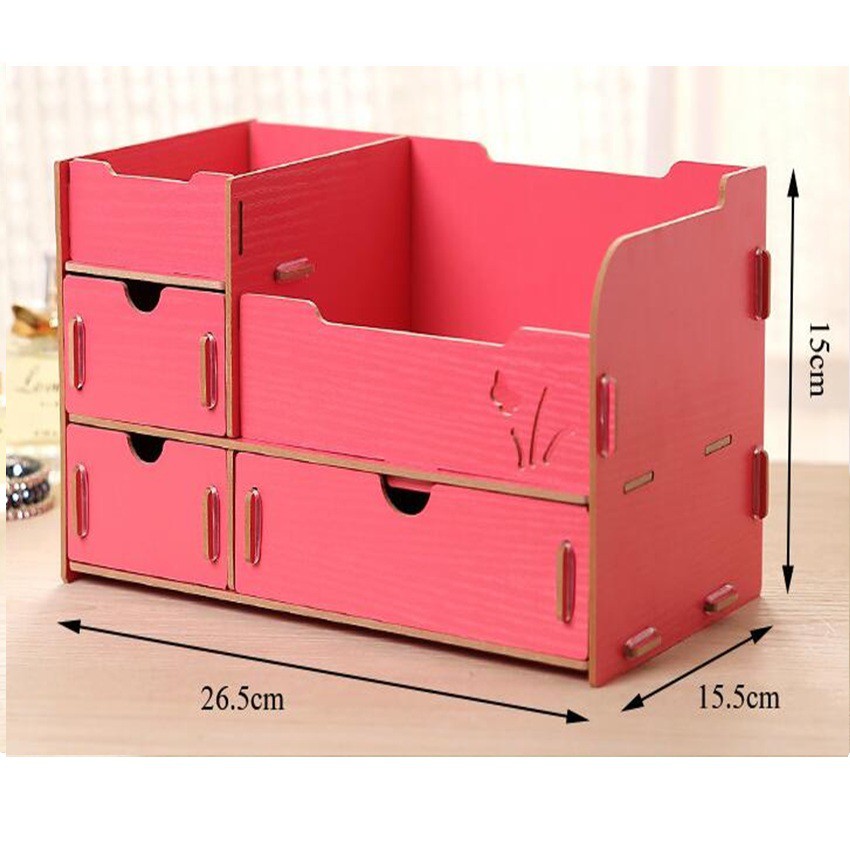 [HARGA PROMO] Rak kosmetik cantik berbahan kayu Desktop storage redyyy rak 29