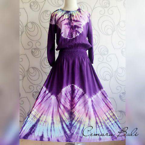 Dress cemara bali ungu tua