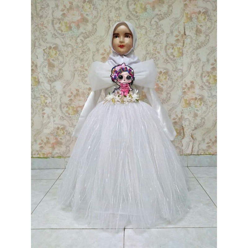 GAUN ULTAH/PESTA ANAK MUSLIM USIA 9-10 TAHUN