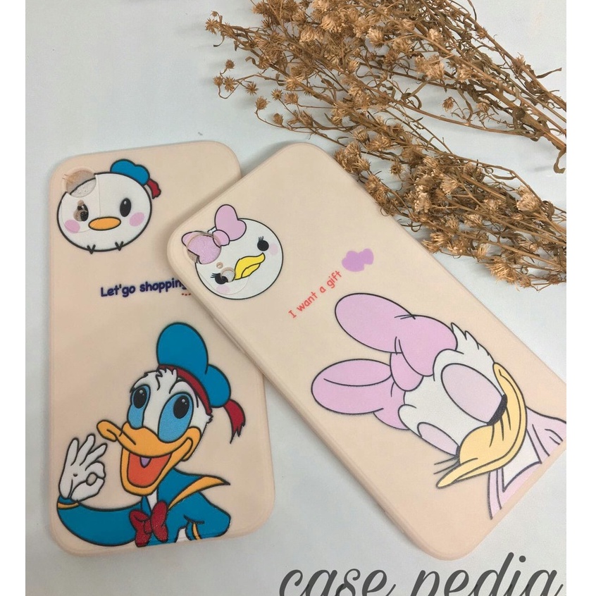 Soft Case Iphone 6 6S 7 8 + Plus X XR SE 2020 XS Max 11 12 Pro Max Silikon Casing Donald Pink &amp; Biru