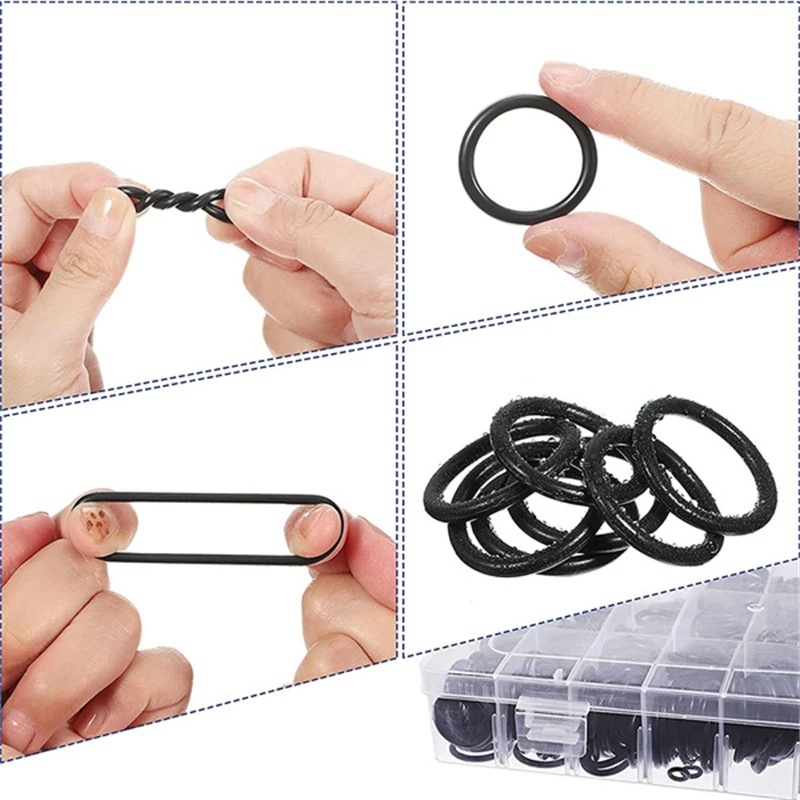 [Tanpa Dus] Kedap Air Tahan Minyak O-Ring 225pcs Ring O Karet Kit Set Cincin Auto Repair Tools