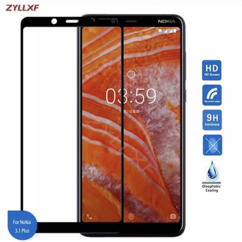 TEMPERED GLASS FULL LEM NOKIA 3.1 PLUS NOKIA X3 3.1 PLUS - BC