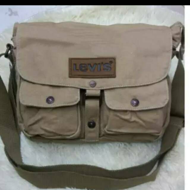 Tas salempang kanvas leviss 609 krem