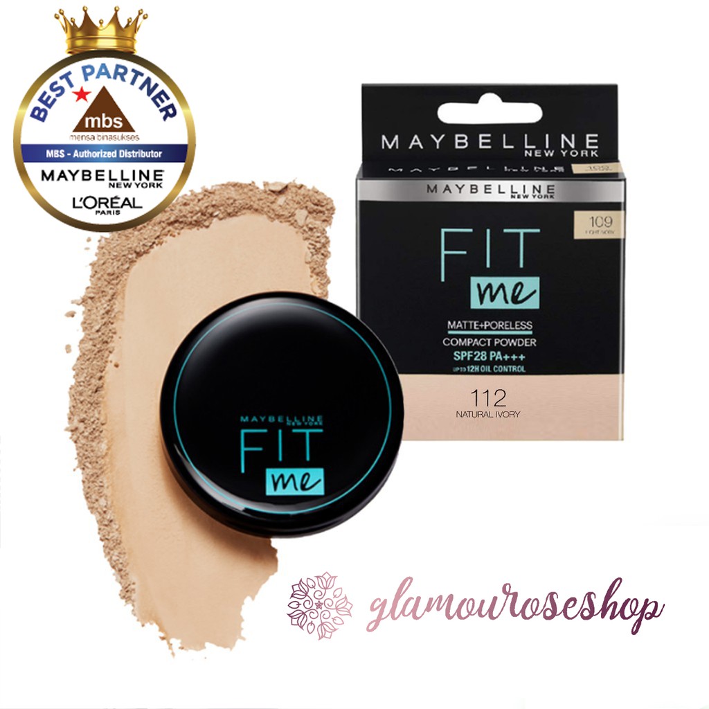 ❤️Glamouroseshop❤️ MAYBELLINE Fit Me Matte + Poreless Compact Powder SPF 28 PA+++ 6gr