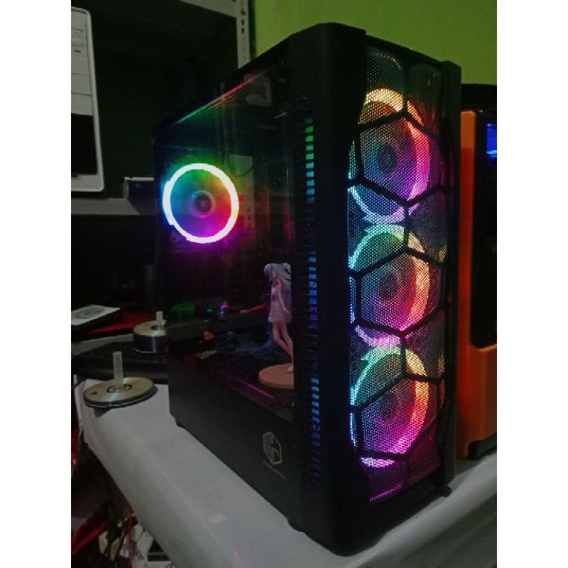 CPU Gaming RGB Computer game ( GTA PES MotoGP Streaming Youtube Browsing ) Komputer Monitor Paket
