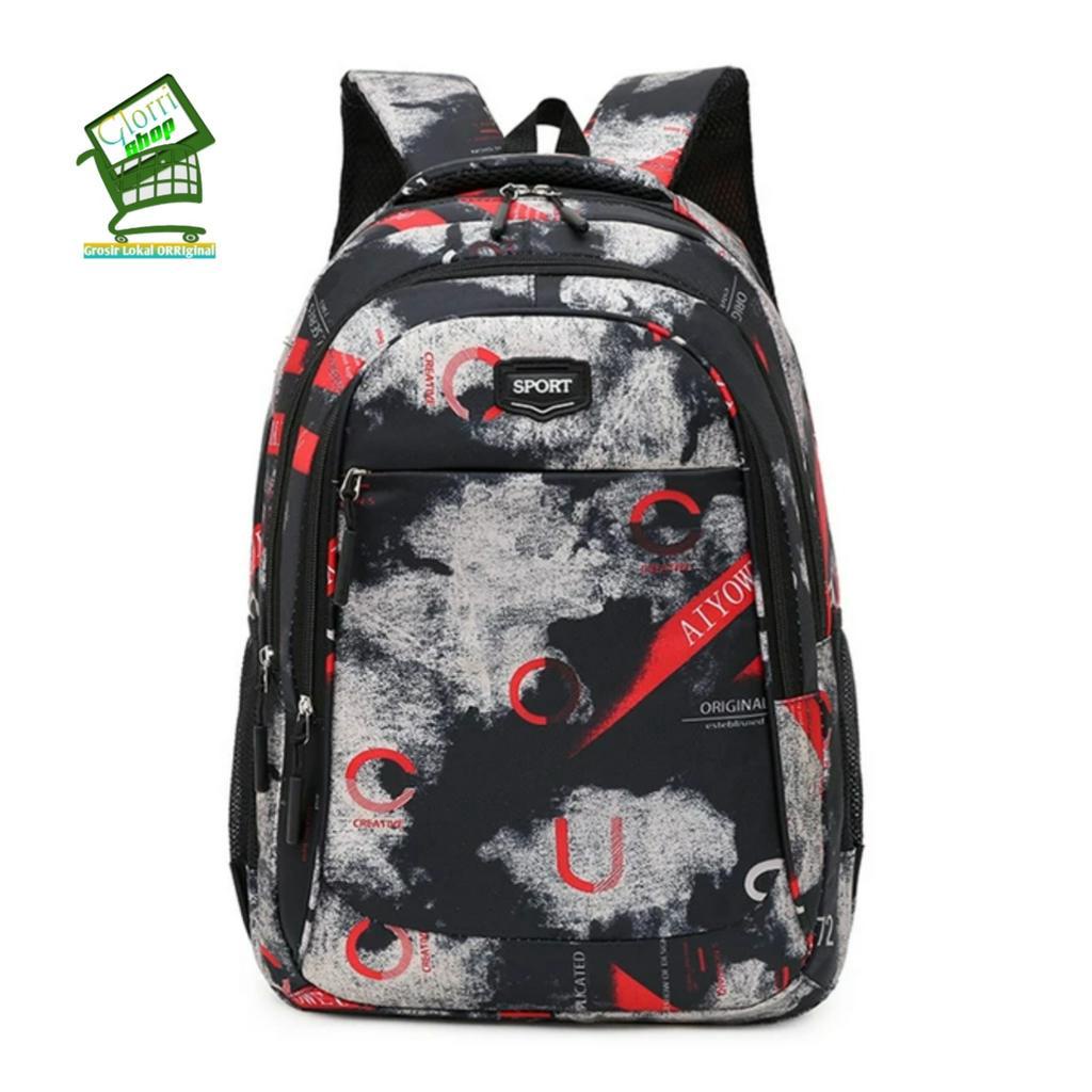 Tas Ransel Laptop Pria Wanita Bahan Kanvas Cetak AntiAir Dari Tas Wanita.Official