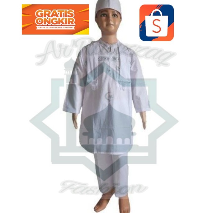 Baju koko anak laki laki pakistan putih / Baju muslim anak laki laki pakistan putih.