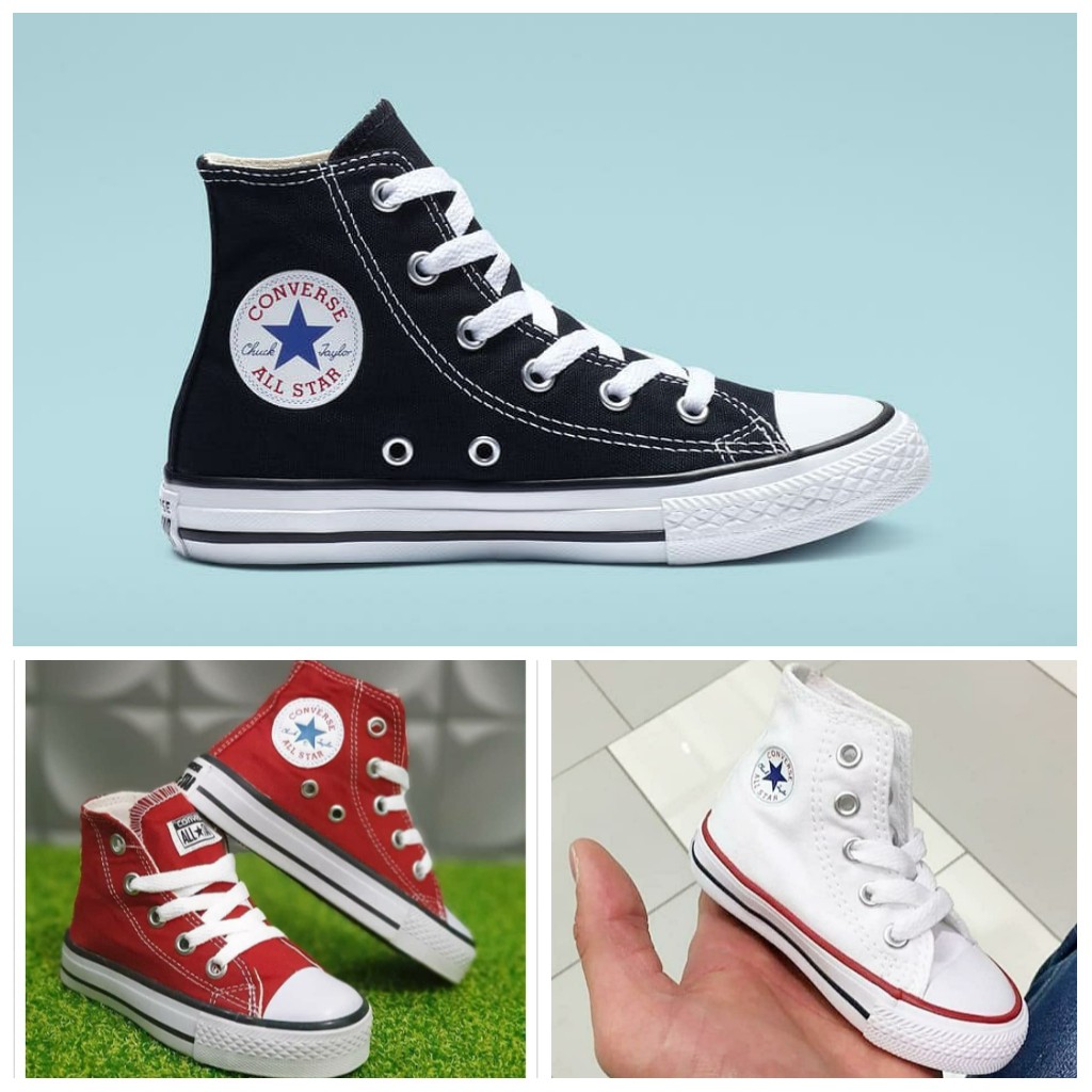 SEPATU SEKOLAH ANAK TK SD CONVERSE ALLSTAR KLASIK MERAH PUTIH HITAM